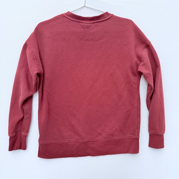 Reebok Sweatshirt Men XS Size Burgundy Crew Neck Pullover Streetwear Preppy - Picture 7 of 8